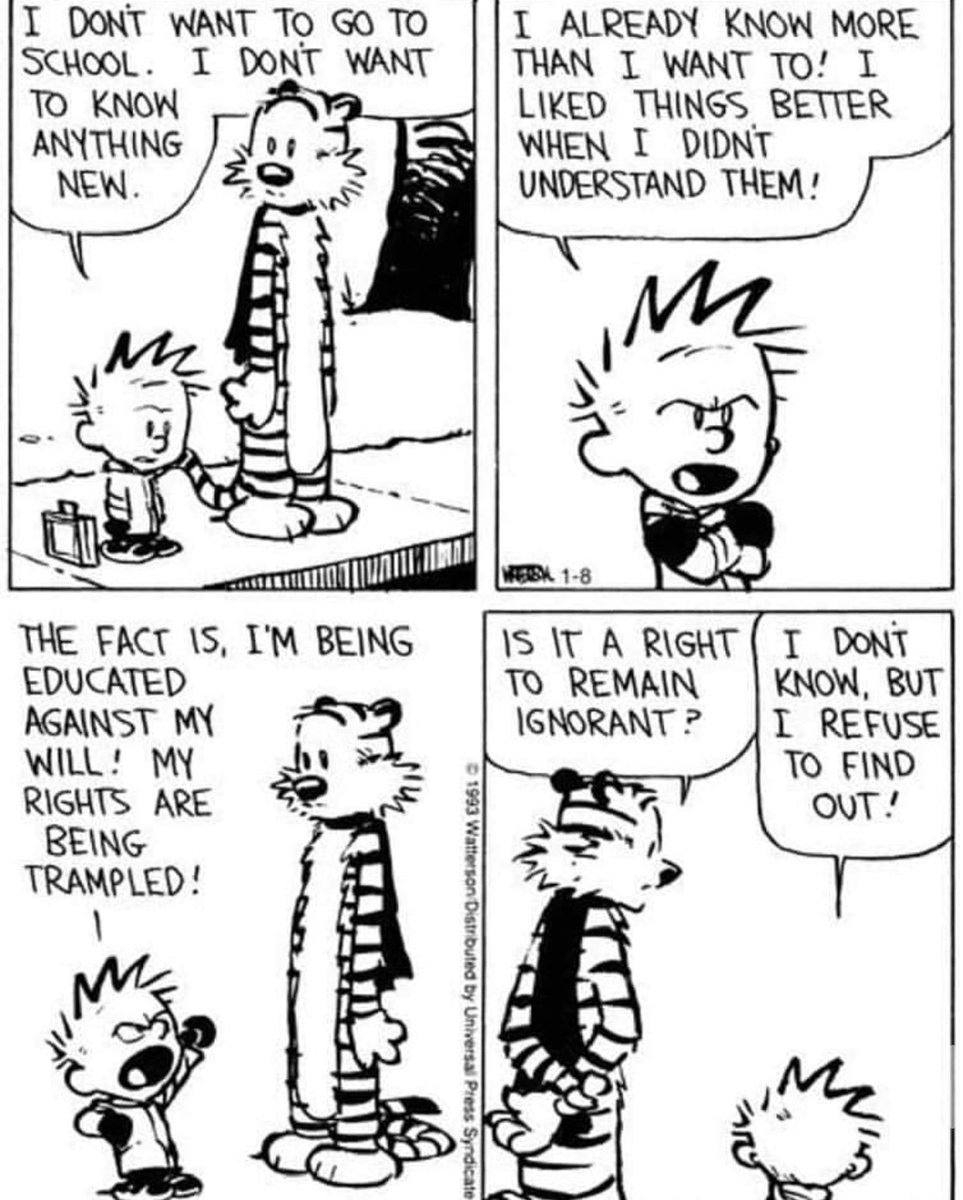 Calvinn_Hobbes's tweet photo. Anyone else feel this way before school or work? 😂 #calvinandhobbes https://t.co/htoOLsoOgX