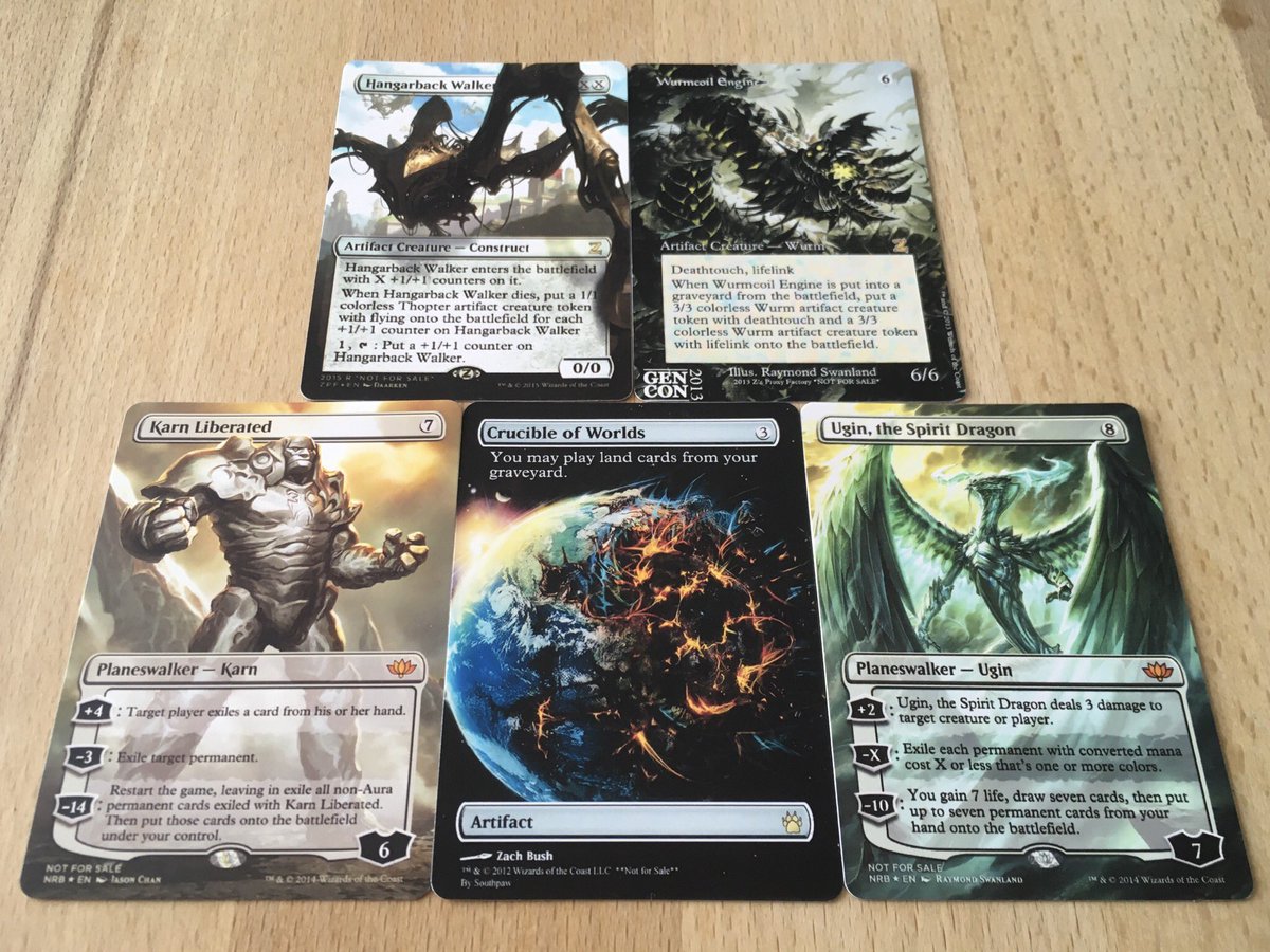 CubeVitational's tweet photo. Giveaway time! To celebrate my new foily #MtGCube Proxies I will give away most of my old ones.

This week? Three artifact/colorless packages! ft. work by @TheProxyGuy &amp; @IamNarb 

No need to follow, just RT to enter. Winner take all &amp; I will ship anywhere. #CubeVitational https://t.co/tcIlbx0LjT