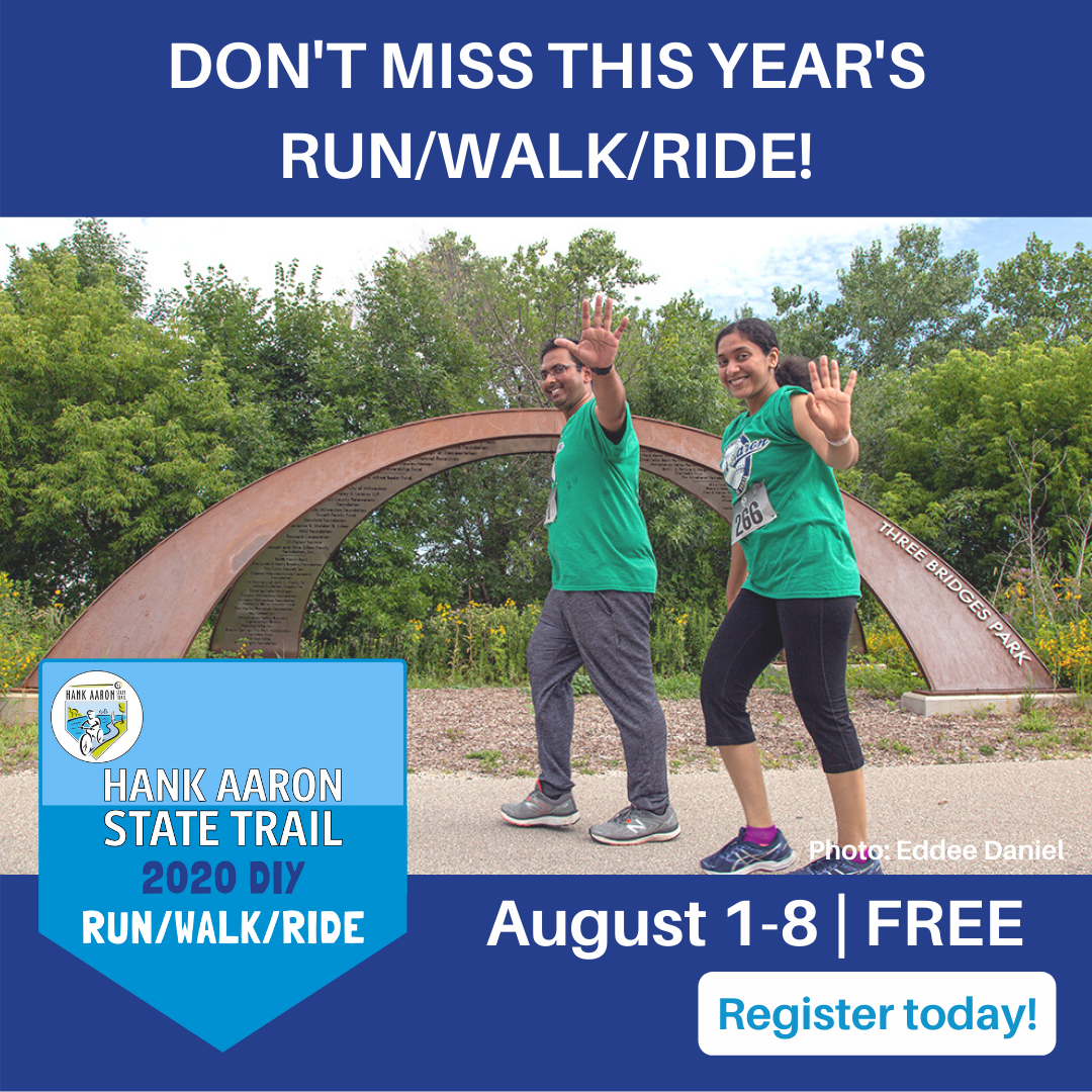 HankAaronTrail's tweet photo. Fresh air, serene urban landscapes, grassy hills, native wildflowers, public art and historic architecture await you along the Hank Aaron State Trail! Register for the HAST DIY Run/Walk/Ride for FREE today! https://t.co/vDrLYS9LyS
#HankDIY #RunTheHank #WalkTheHank #RideTheHank https://t.co/5NmmEoa20Q