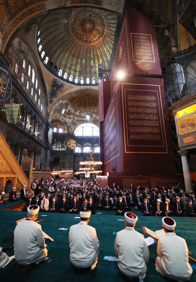 tcbestepe's tweet photo. Cumhurbaşkanı Erdoğan, Cuma namazını, 86 yıl sonra ibadete açılan Ayasofya-i Kebir Cami-i Şerifi’nde kıldı https://t.co/OUt3ZwLP8r https://t.co/N8wy8i4NP8