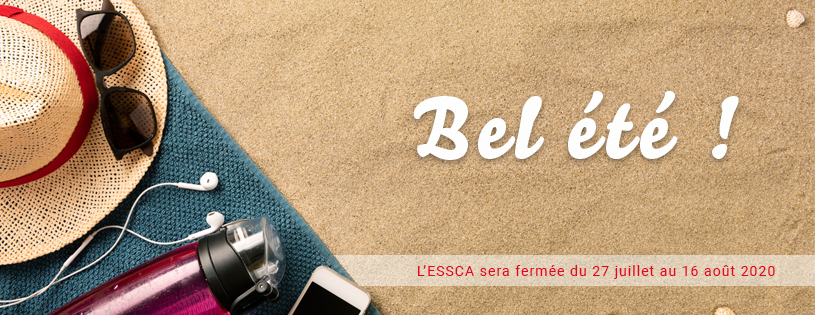 ESSCA_Ecole's tweet photo. Fermeture estivale de l’#ESSCA 🌞
Les campus de l’ESSCA à Aix-en-Provence, Angers, Bordeaux, Cholet, Lyon, Paris, Budapest et Shanghai seront fermés pendant les congés d’été du 27/07 au 16/08.

Nous vous souhaitons de passer un bel été. Prenez soin de vous. https://t.co/hMRGo57atb