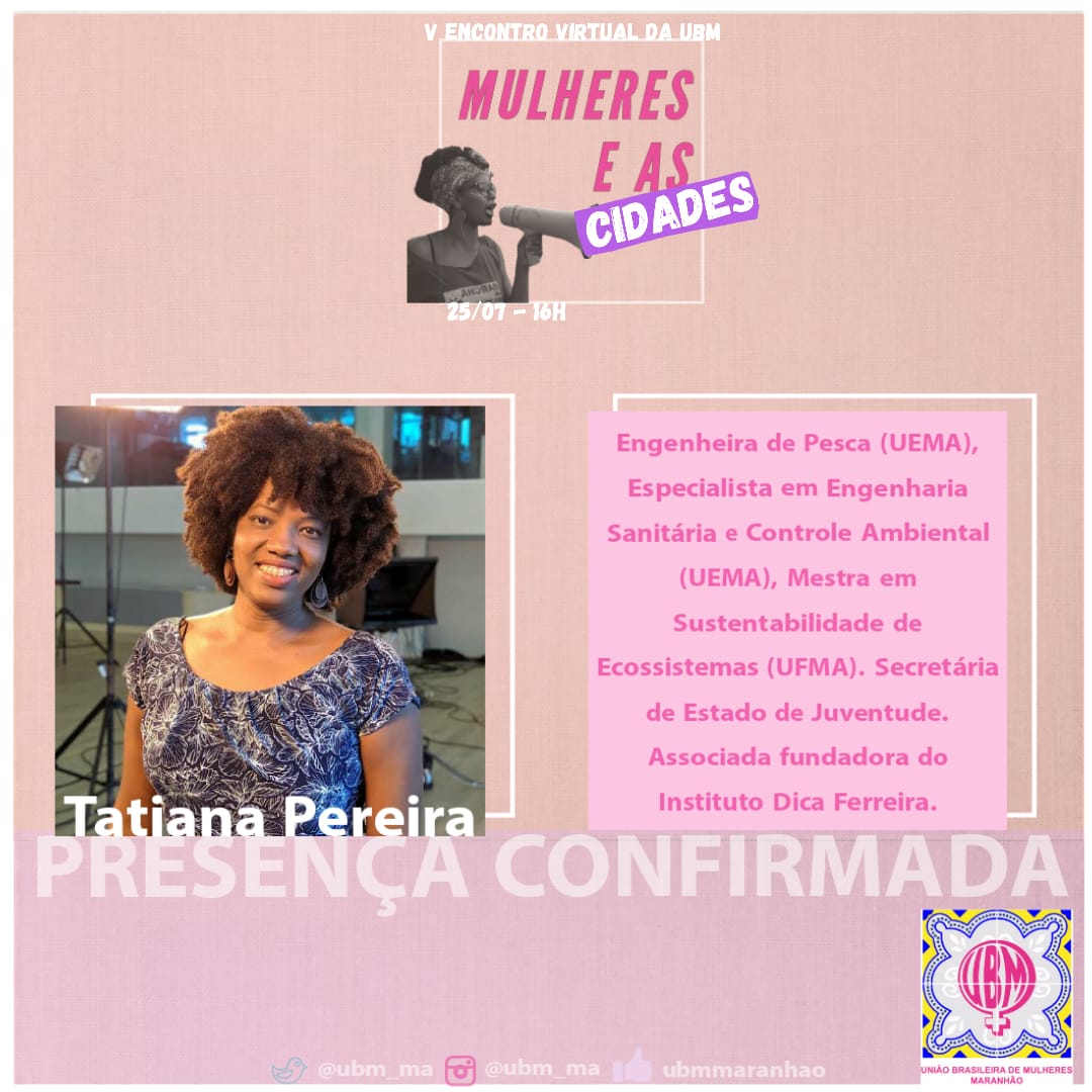 UBM_MA's tweet photo. 🚨 É AMANHÃ, V ENCONTRO VIRTUAL DA UBM MA e REORGANIZAÇÃO DA ENTIDADE as 16h

Você é nossa convidada para debater CIDADES! Na sequência, apresentação da nova configuração da entidade. ✊🏿✊🏾✊🏽✊🏼✊🏻

#ubm #ubmma #MulheresNoPoder #mulheresderrubambolsonaro #UbmAntiFacista https://t.co/YKRISs24Oj