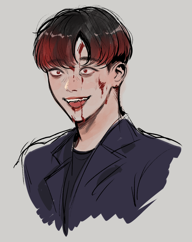 reiruo's tweet image. hehe another vampire jongho