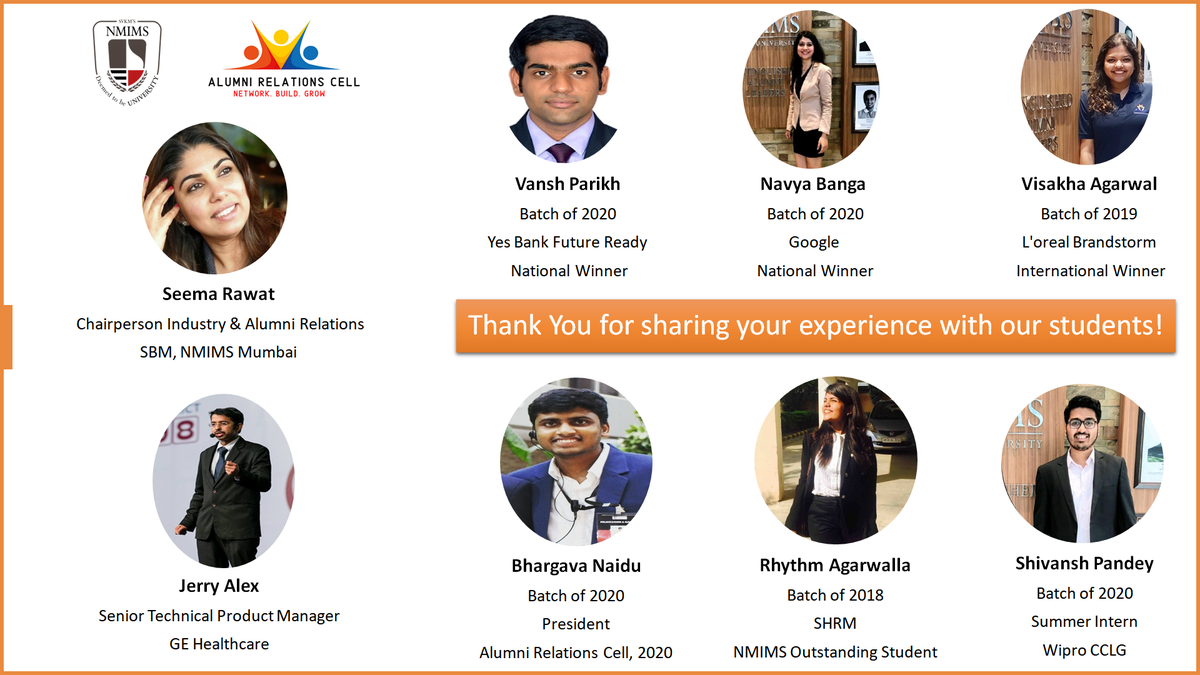As the journey of the new academic batch of 2020-22 takes off, we wish them all the best! Our alumni shared their MBA experience to give a headstart to the students. We thank our alumni for taking time out to join and guide the incoming batch! #MBA #SBM #NMIMS #Mumbai #Alumni