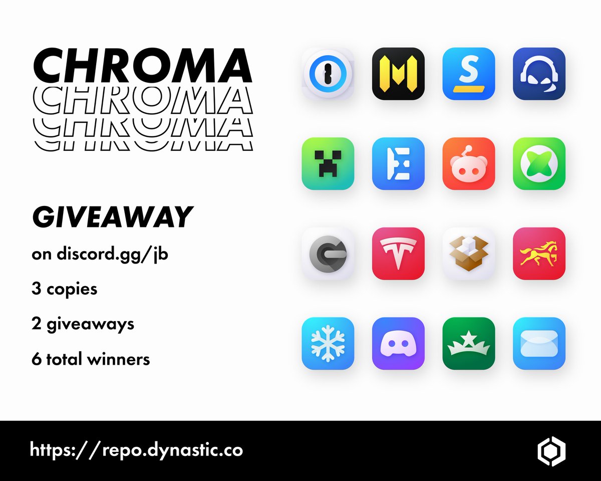 I'm giving away 6 copies of Chroma on the r/jailbreak Discord server. To join, just go to discord.gg/jb and react to the post in the #giveaways channel.