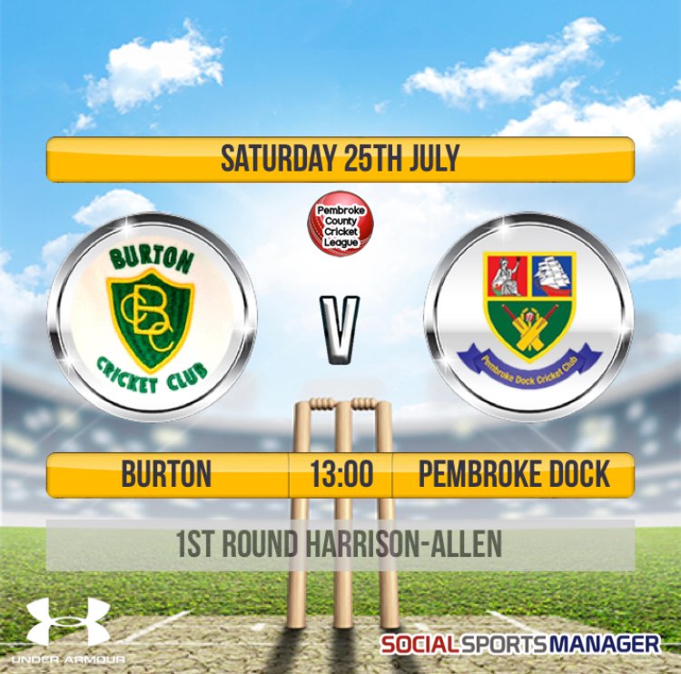 pembrokedockcc's tweet photo. Harrison - Allen First Round gets underway today. 

NO SPECTATORS PERMITTED AT BURTON. Don’t worry, there will be updates via this account.  Thank you for your cooperation with this.

Best of luck to the lads today! #HACup #UpTheDock

@socialsportman #SocialSportsManager https://t.co/6uFRCPtQzd