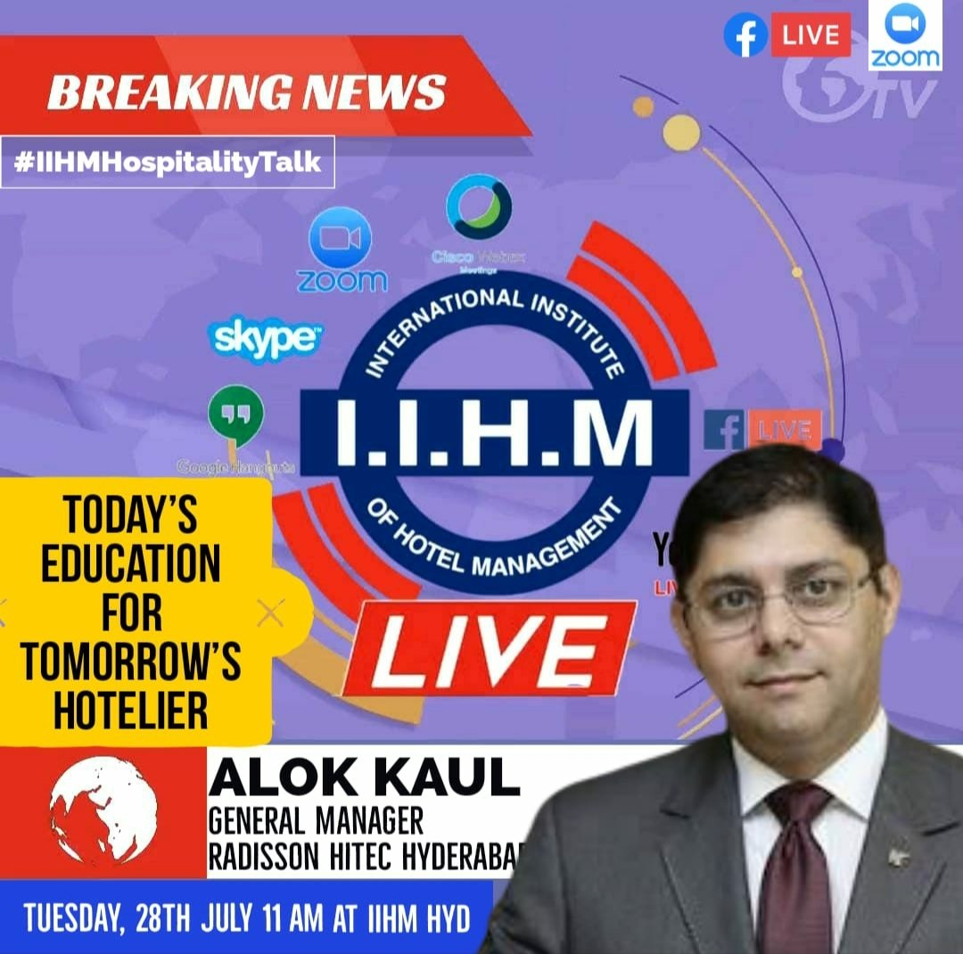 IIHMlive hospitality talk with Mr. Alok Paul, General manager at Radisson Hitec, Hyderabad #hospitalityrocks #iihmhotelschool #hospitalitytalk @IIHMHOTELSCHOOL @IIHMHyderabad @subornobose @JImmanue
