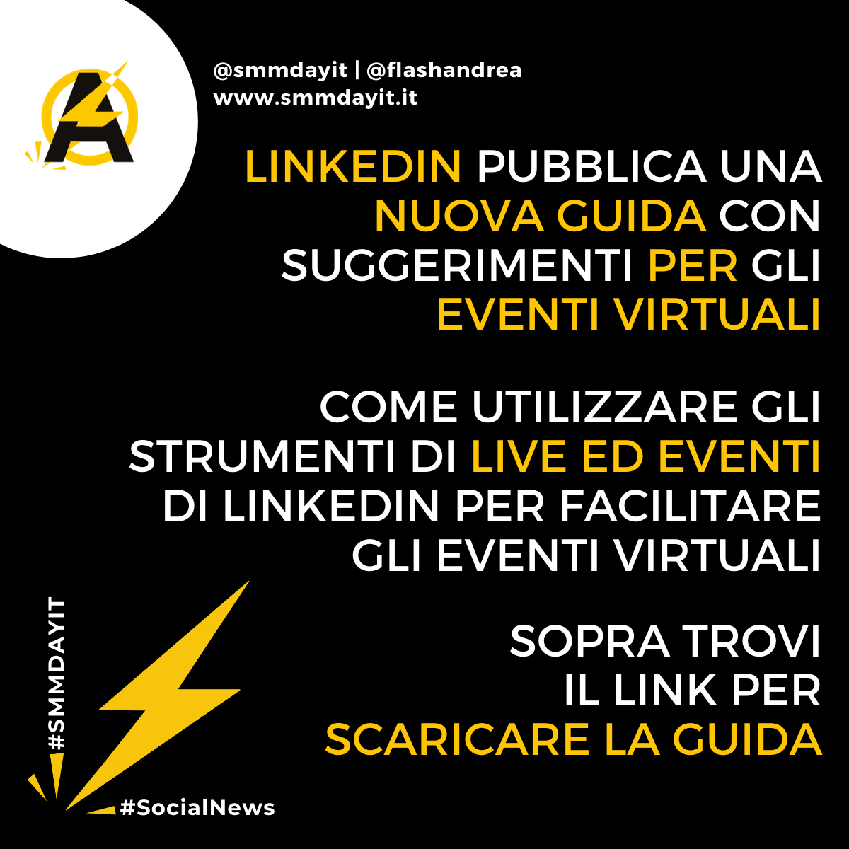 FlashAndrea's tweet photo. #SocialNews | #LinkedIn pubblica una nuova guida con suggerimenti per gli #eventi virtuali
Link al post completo per scaricare la guida #SMMdayIT
https://t.co/xxg7MIS861 https://t.co/XYxDVM6H1s