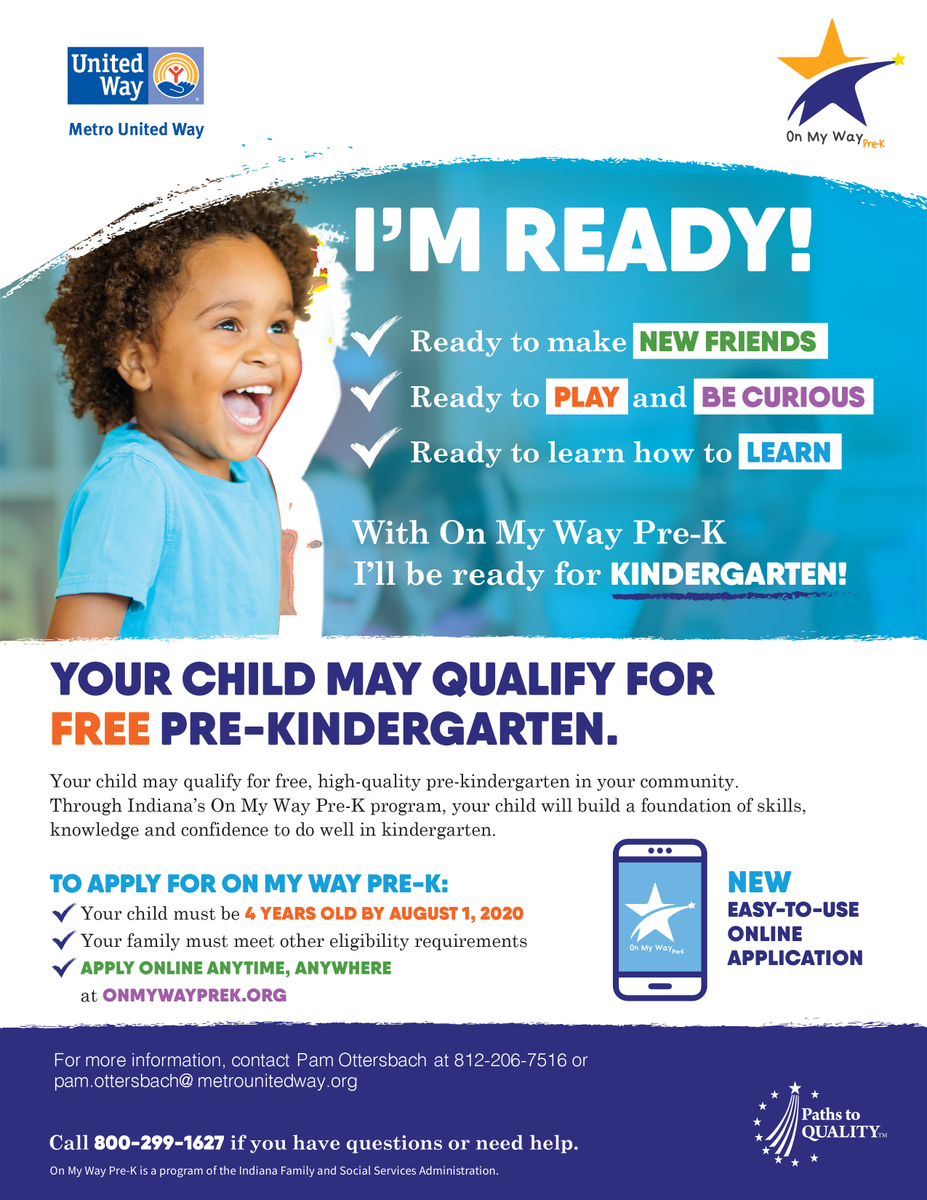 Metro United Way (@metrounitedway) on Twitter photo Apply for FREE preschool in Southern Indiana with <a href="/OnMyWayPrek/">On My Way PreK: Floyd And Harrison County</a>! DETAILS: in.gov/fssa/carefinde⦠Apply for FREE preschool in Southern Indiana with <a href="/OnMyWayPrek/">On My Way PreK: Floyd And Harrison County</a>! DETAILS: in.gov/fssa/carefindeā¦
