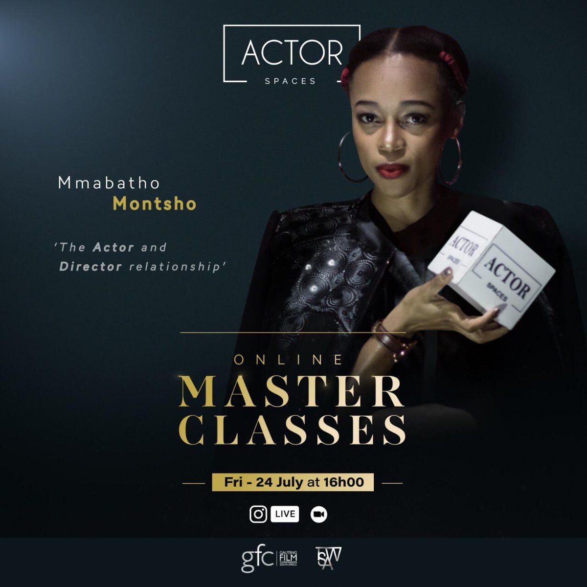 actorspaces's tweet photo. Actor Spaces Masterclass |
Join in from 4pm today to catch @MmabathoMontsho ‘s Masterclass on YouTube 💃🏾💃🏾💃🏾💃🏾 presented by @GautengFilmCom and @tsaw_online
———————
#ActorSpacesMasterclass
#ActorSpaces
#GFC
#TSAW
https://t.co/r7mDbYfJDd https://t.co/bNSEOKEtef