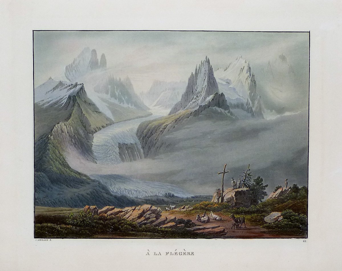 La Vallée de Chamonix. Incisioni originali all'acquatinta eseguite nel 1826 da Samuel Bir,ann.
#merdeglace #Montanvert #Chamonix #monteBianco bourlot.it #mountains