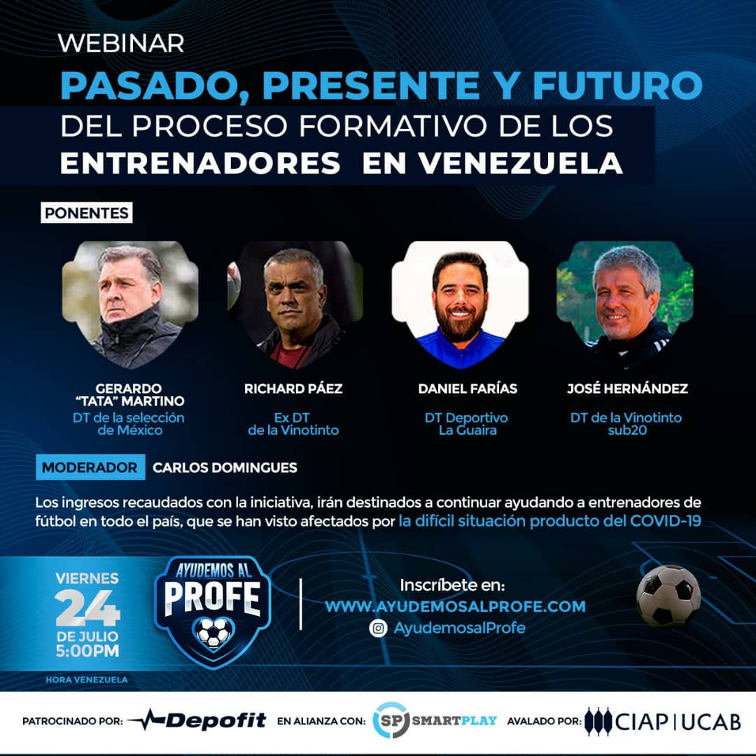 idiomafutve's tweet photo. Recomendado: @ayudemosalprofe tendrá HOY un seminario virtual con el "Tata" Martino, Richard Páez, Daniel Farías y José Hernández. Será moderado por @CDominguesP 

https://t.co/M6W8q6wsbE https://t.co/wzXtiYe3Ix