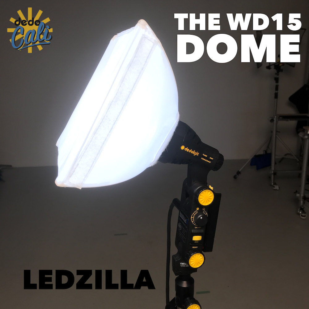 DedolightCALI's tweet image. The DLOBML-WD12, white dome #LEDZILLA @dedolight accessory is a small dome used bare, or with attachable side reflectors to turn it into a forward facing soft box. #local728 #local600 #setlighting #dop #behindthescenes #filmgear #filmlights #gaffer #filmlighting