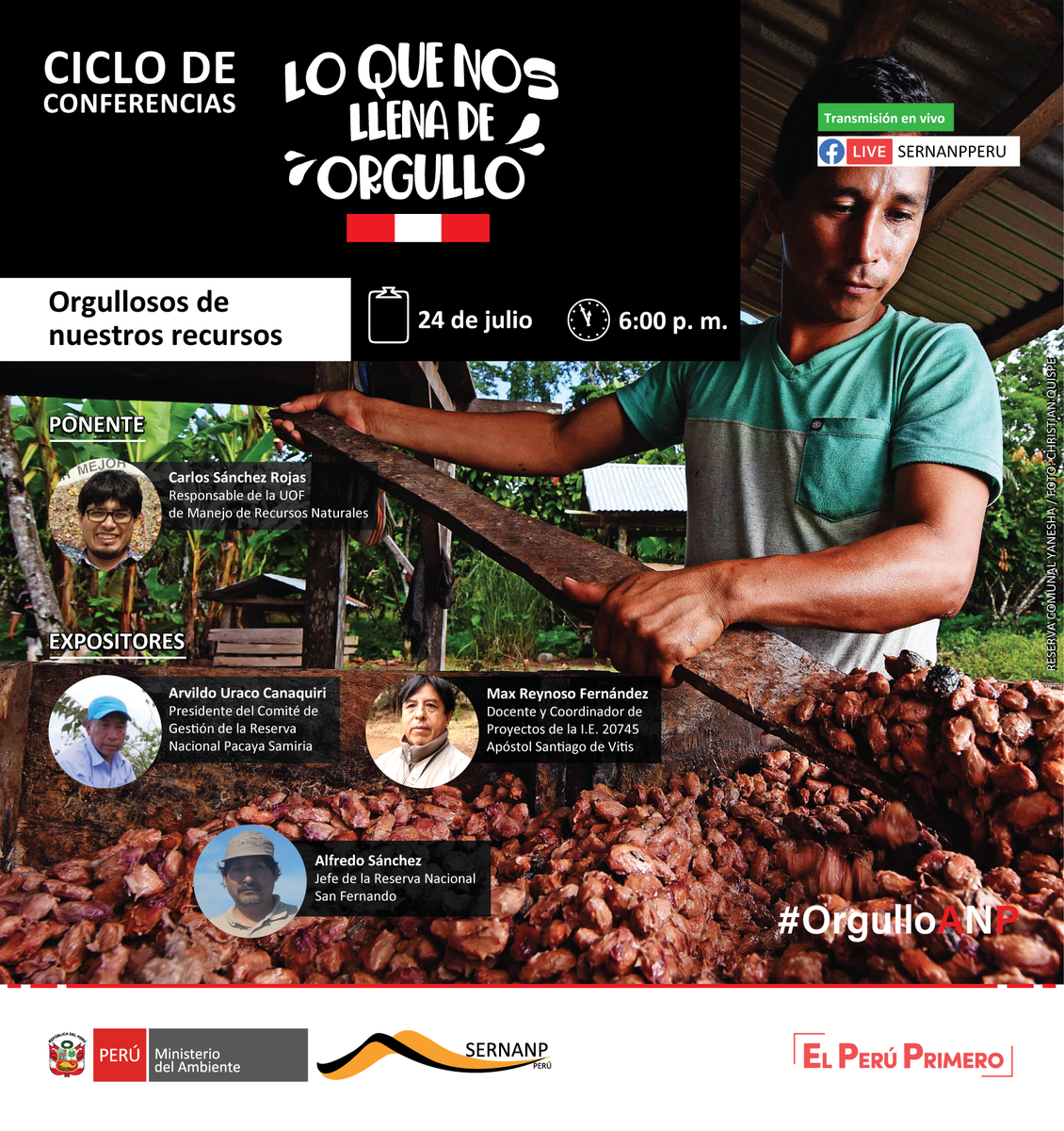 SERNANP's tweet photo. #OrgulloANP
Conoce los recursos que nos brindan las ANP y las oportunidades de desarrollo que promueve su uso sostenible.🌽🥔☕️🍫🌱
👉Hoy no te pierdas la segunda conferencia "Lo que nos llena de orgullo".
⏰Hora: 6:00 p. m.
🔴Transmisión #EnVivo por Facebook Live https://t.co/xvEknRcZiK
