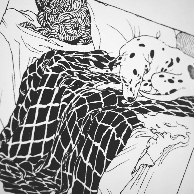 ダルメシアン描く 