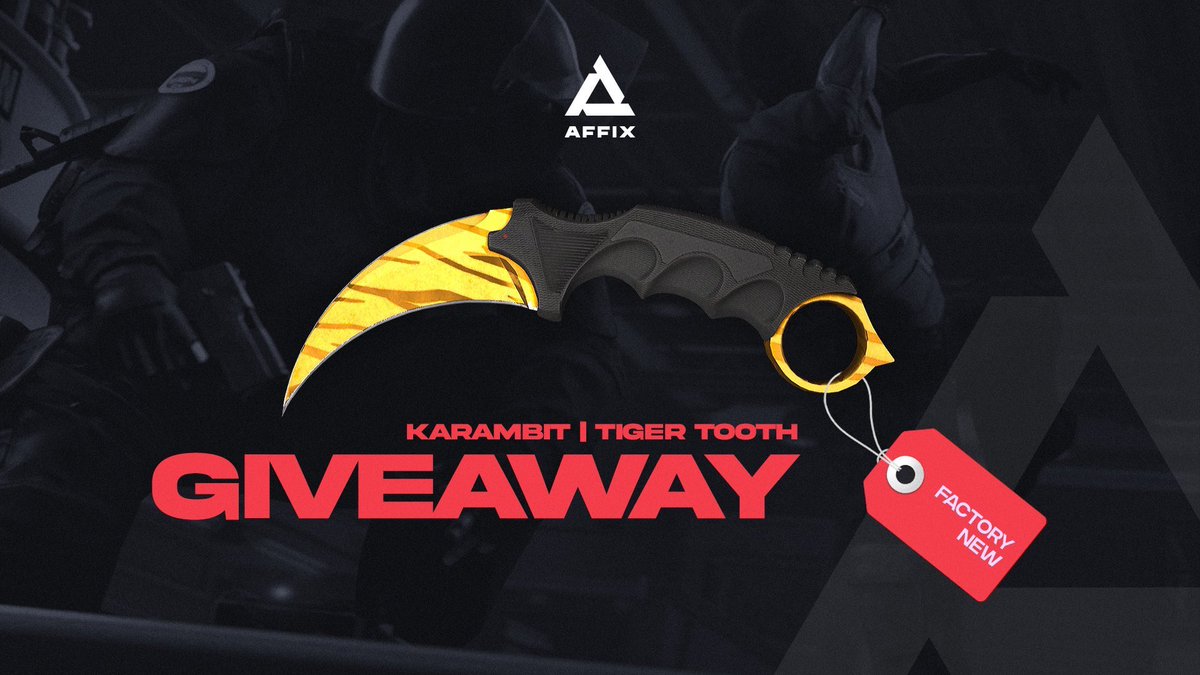Karambit Tiget Tooth (FN) - CSGO Giveaway🐯

To enter:
- Retweet and like this post!✅
- Follow <a href="/foxgringoCS/">Ricardo Pacheco</a> &amp;      <a href="/affixnetwork/">AFFIX</a> 👑

Rolling on the 31st! GL&amp;HF🤞

#affixnetwork affix.net/en/
 👊🏻