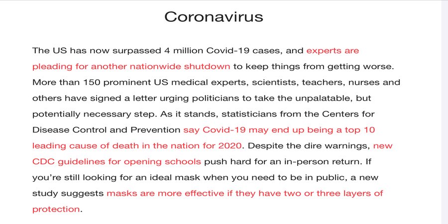 dmgshuey's tweet image. Over 4 million #Covid19 cases in the US. 
#3LayerMasks #WearAMask