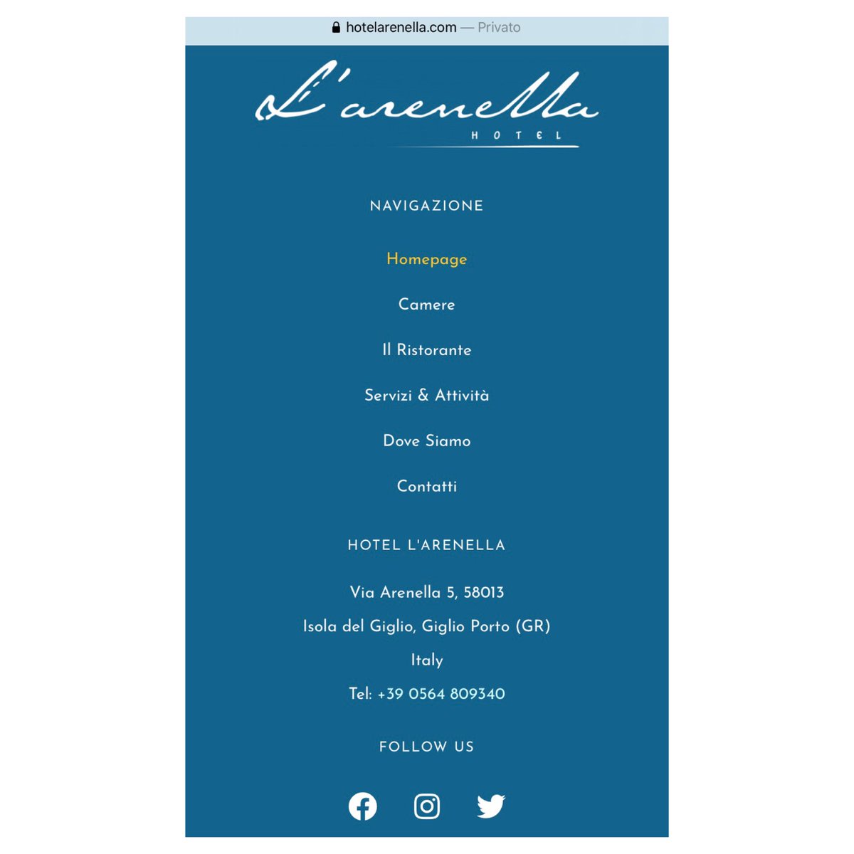 ImagoArtsWed's tweet photo. Un altro progetto firmato ImagoArts 🔝 il nuovo sito dell’hotel Arenella all’Isola del Giglio. 
- Web design
- Immagini
- Testi
- Interfaccia Grafica
Tutto frutto del lavoro del nostro magnifico team 💪🏻💪🏻#24luglio @ArenellaHotel #Webdesign https://t.co/Qaun5YAkXh