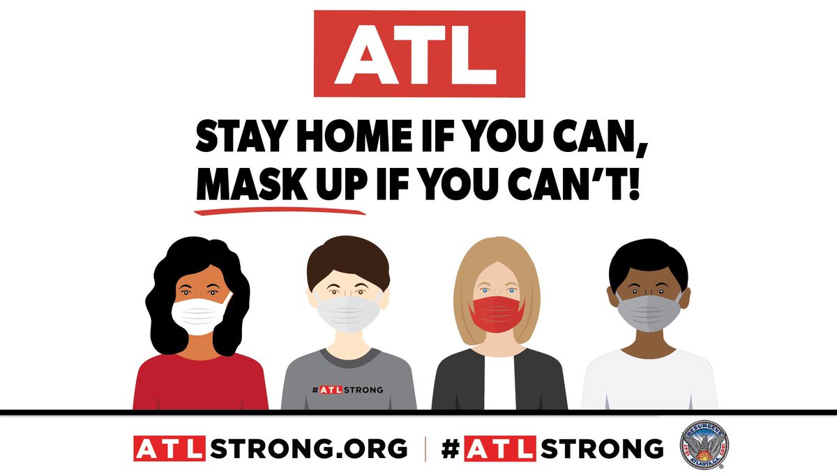 Don’t forget your mask if you have to leave the house today! It’s a small act that goes a long way to fight #COVID19 and keep your neighbors safe. #ATLStrong