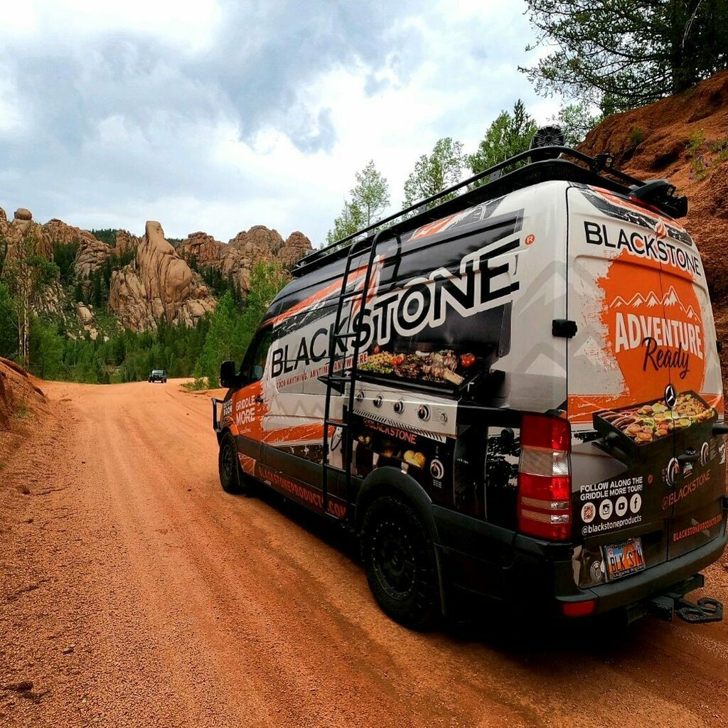 BlackstoneGrid's tweet photo. The Griddle More Tour van is out on the move!Unfortunately we aren’t able to take it to demos yet, but @toddtoven is still taking it out for a spin to some cool places! Where is he headed next? 

#blackstonegriddle #griddlenation #griddlemore https://t.co/RCNMETIdGd