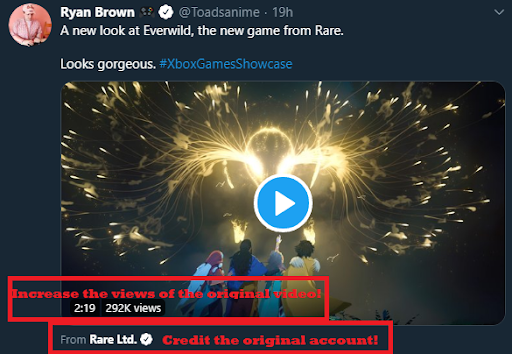 PR tip of the day:Here's a trick to embed videos someone tweeted into your own tweetsThe original video collects viewer numbers and is credited - great if you want, for example, to boost an official trailer over multiple accountsHow? Thread time(btw  @Toadsanime is a pro)