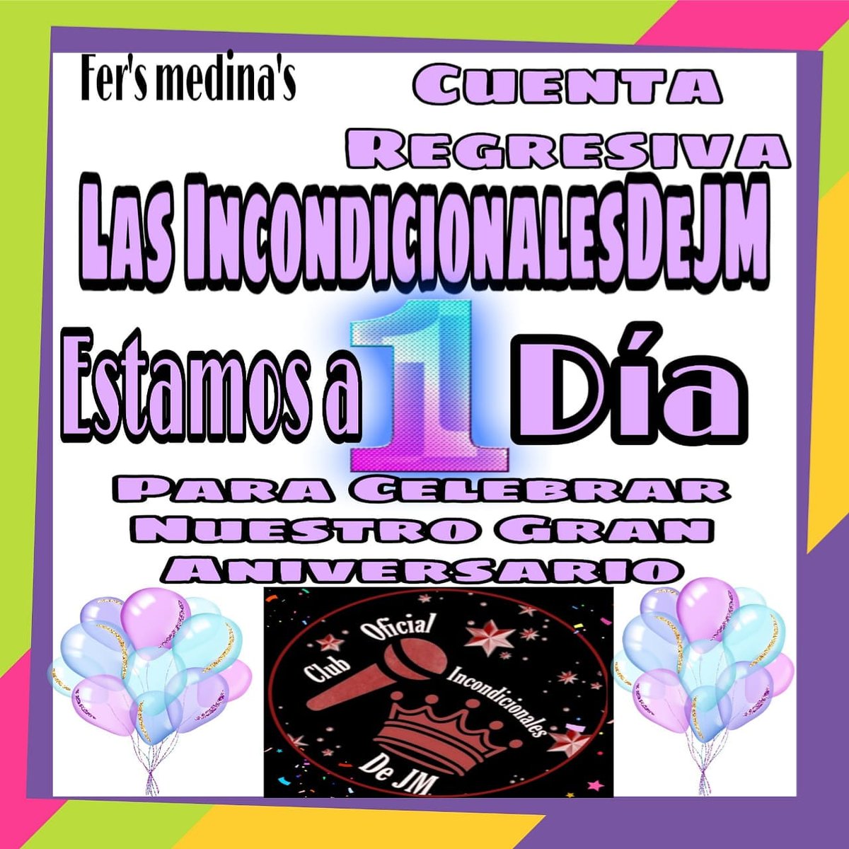 LasInconDeJM's tweet photo. Hoy es el último día de la cuenta regresiva para nuestro Tercer aniversario @lasincondejm ya estamos contando las horas para celebrar la dicha de cumplir 3 años de esta gran familia 🥺❤️ Gracias 🙏🏽✨ @j_medina37 #PersonaTóxica #jorgemedina https://t.co/7tsWS1bEfP