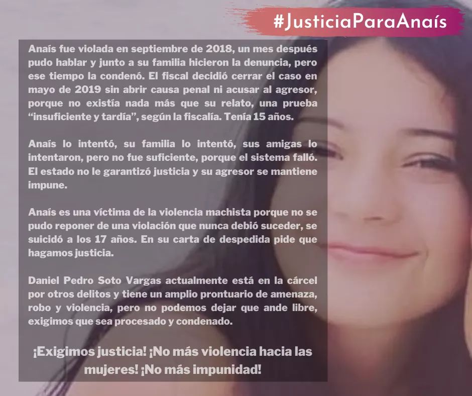 brbara_j's tweet photo. Asi como Antonia, Anais una adolescente tambien se quito la vida en Vicuña, el sistema le fallo
#JulioCesarrodriguez @alvarez_monse @julio140166 @chilevision https://t.co/sBCOcAmWmn