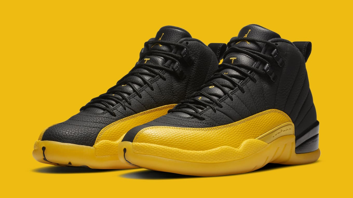black and yellow 12s footlocker