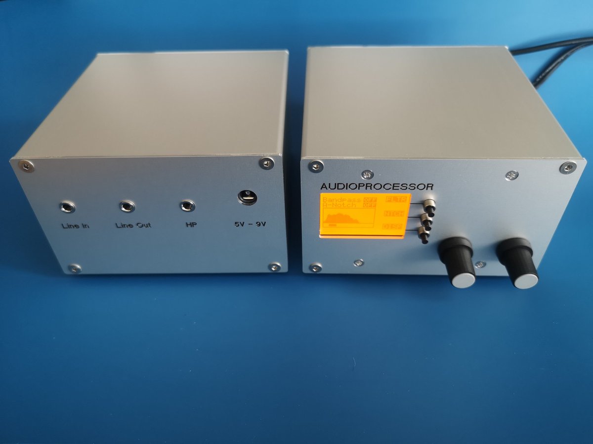 pe1rge's tweet photo. Two finished DSP filters! Based on article from HB9BTL. The #frontpanel was produced by #schaefferag Professional looking devices, great audio performance! https://t.co/1QoDqrzUYG