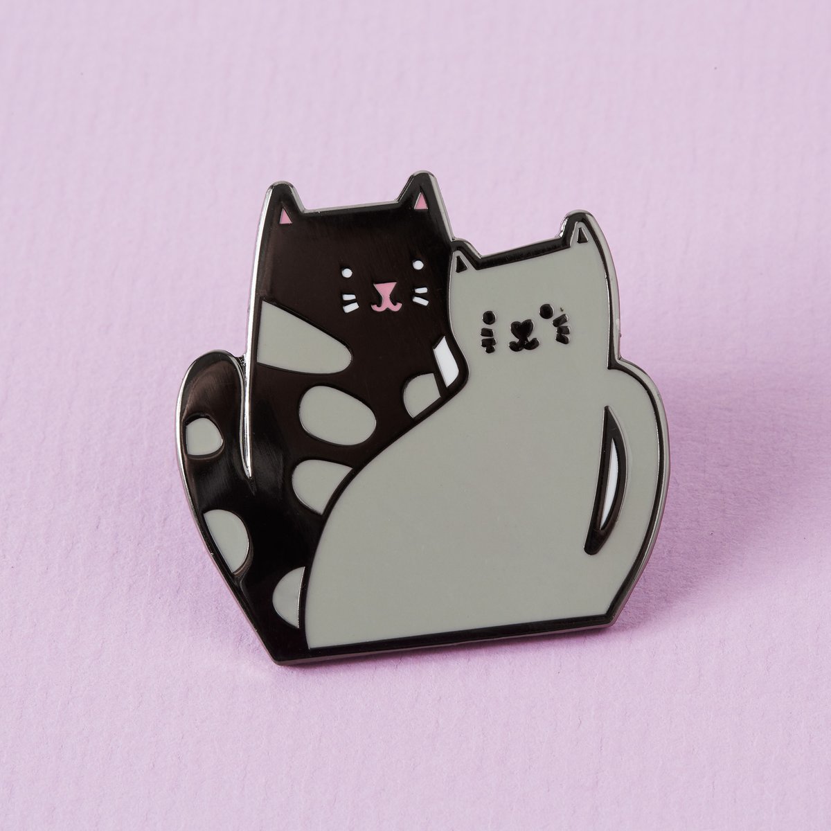 PunkyPins's tweet image. 〰️Snuggled together on the best spot in the house. You think we give a damn? 

Who else has kitties that just won’t budge? We dig their stubbornness! 🐈〰️

#pins #punkypins #pinsale #catlady #cattwins