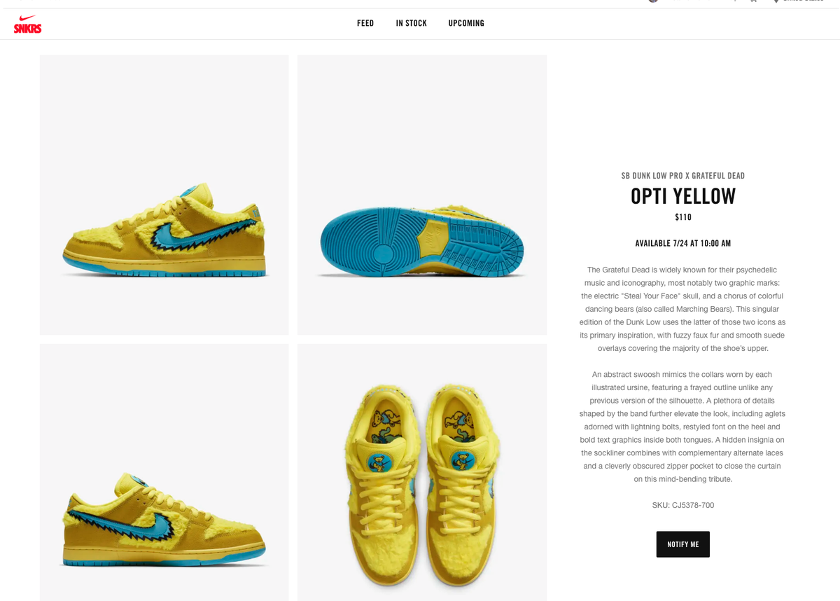 sb dunk low pro x grateful