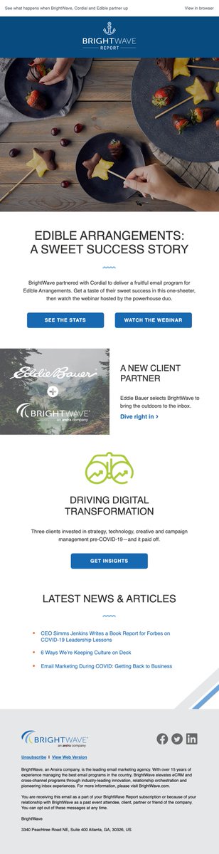 Our quarterly report is your source for can’t-miss BrightWave content and news. Dive into our on-demand webinar with <a href="/edible/">Edible</a> and <a href="/cordialinc/">Cordial</a>, new partnership with <a href="/eddiebauer/">Eddie Bauer</a> and more here: bit.ly/BWReportJuly