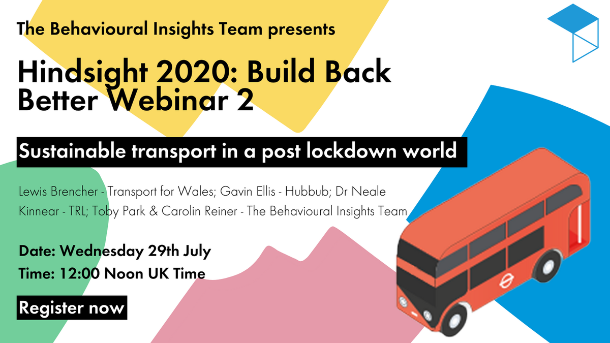 How has #lockdown changed the way we travel? And how can we maintain new #sustainable habits? 🚴🚶‍♀️

Find out in Webinar 2 of the Build Back Better series - 'Sustainable transport in a post lockdown world'. <a href="/NealeKinnear/">Dr Neale Kinnear</a> @LewisBrencher 

Register now bi-team.zoom.us/webinar/regist…
