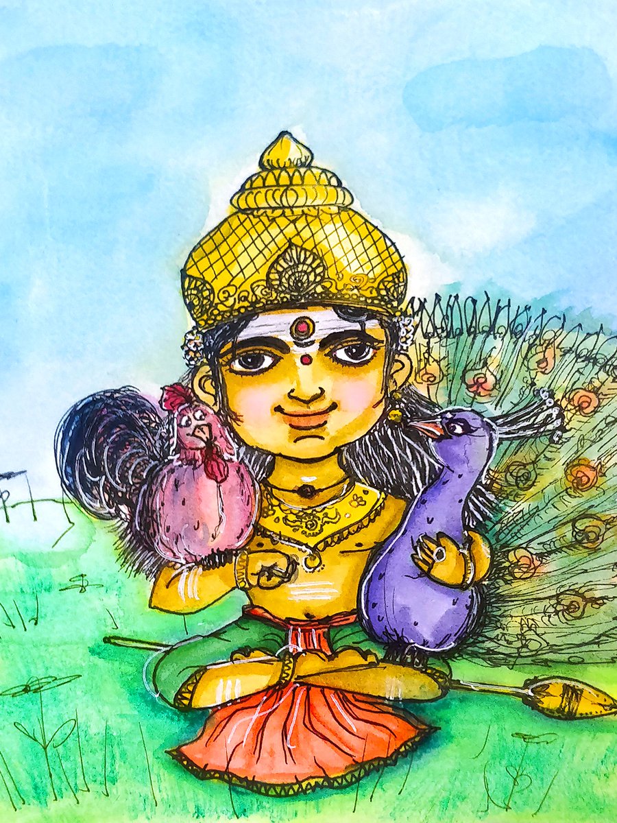Kharathbumar's tweet photo. பால குமரன்🦚🐓✨
.
#murugan #doodle #illustration #art #watercolor #instaart #artistsoninstagram #illustratorsoninstagram https://t.co/ULNexdbBdh