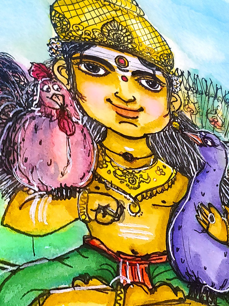 Kharathbumar's tweet photo. பால குமரன்🦚🐓✨
.
#murugan #doodle #illustration #art #watercolor #instaart #artistsoninstagram #illustratorsoninstagram https://t.co/ULNexdbBdh