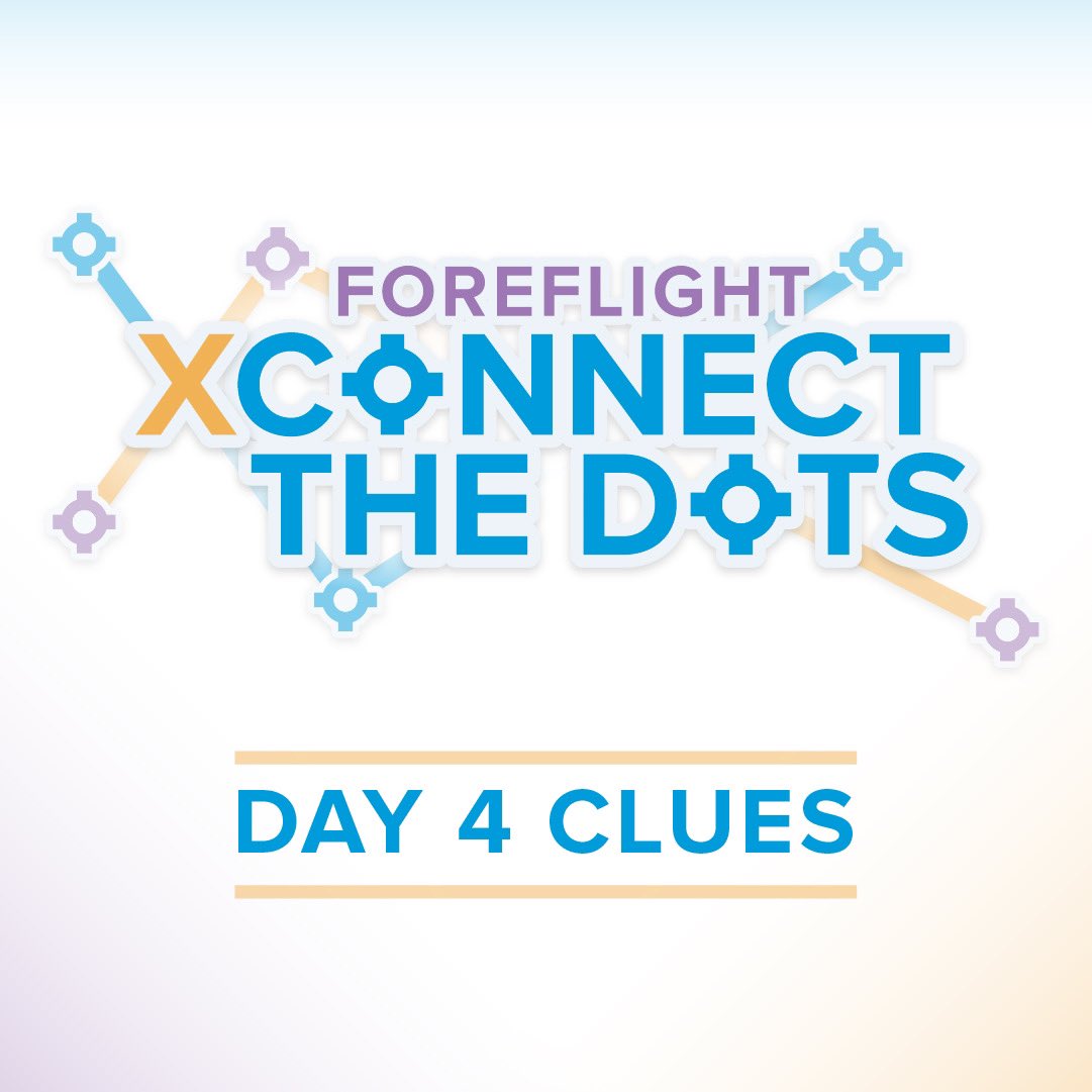 JeppForeFlight's tweet photo. Day 4 of #FFXConnect! Use the clues to identify the airports and build a route in ForeFlight Map View that will produce today’s number or letter. Share your screenshot using #FFXConnect and tag us to enter to win the daily or grand prize.
Learn more: https://t.co/U8KkPBDiQi https://t.co/36zReIRkr7