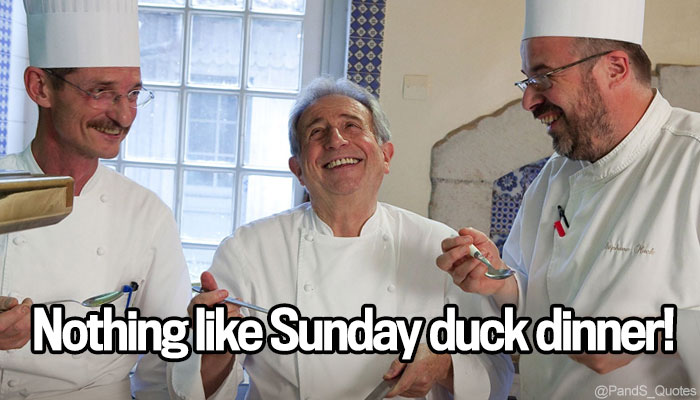 PandS_quotes's tweet photo. "Nothing like Sunday duck dinner!" @mycorreale #EP418 https://t.co/JQTWHv7OZ6