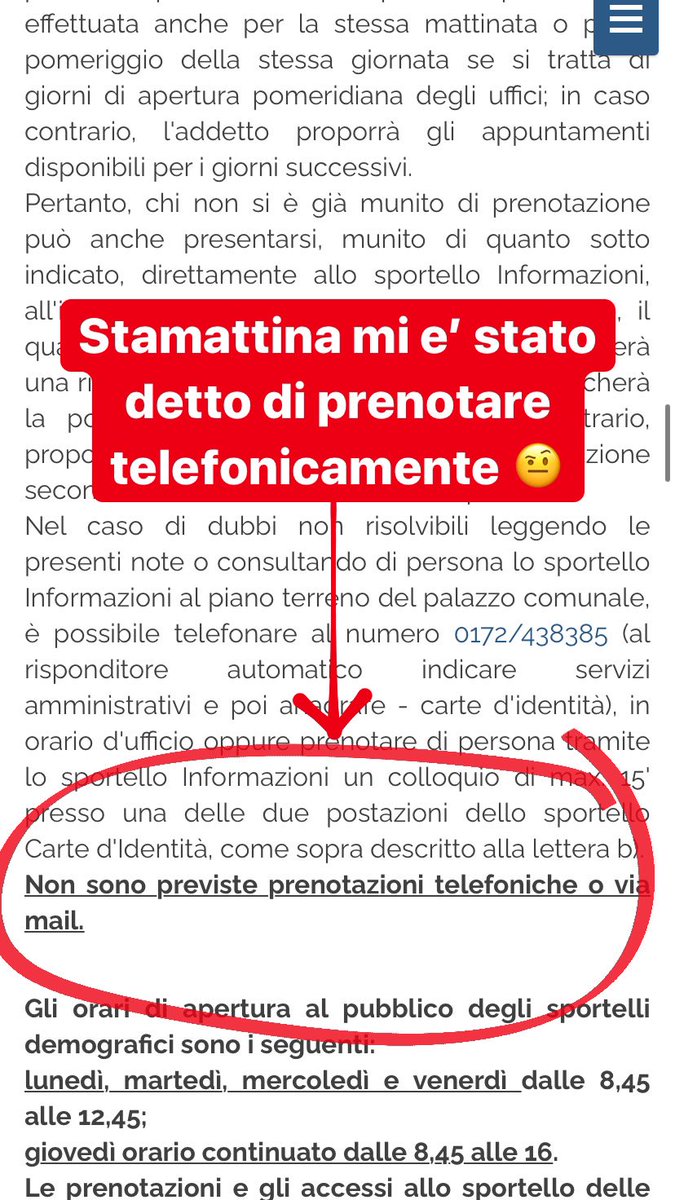 Cris_Perrone's tweet photo. @comunebra qualcuno mi può spiegare come posso prenotare un’appuntamento per il rinnovo della carta d’identità quando mi e’ impossibile: A) prenotare online B) prenotare telefonicamente C) prenotare di persona. Ho provato tutte e 3 (foto) https://t.co/02rezjSqoX