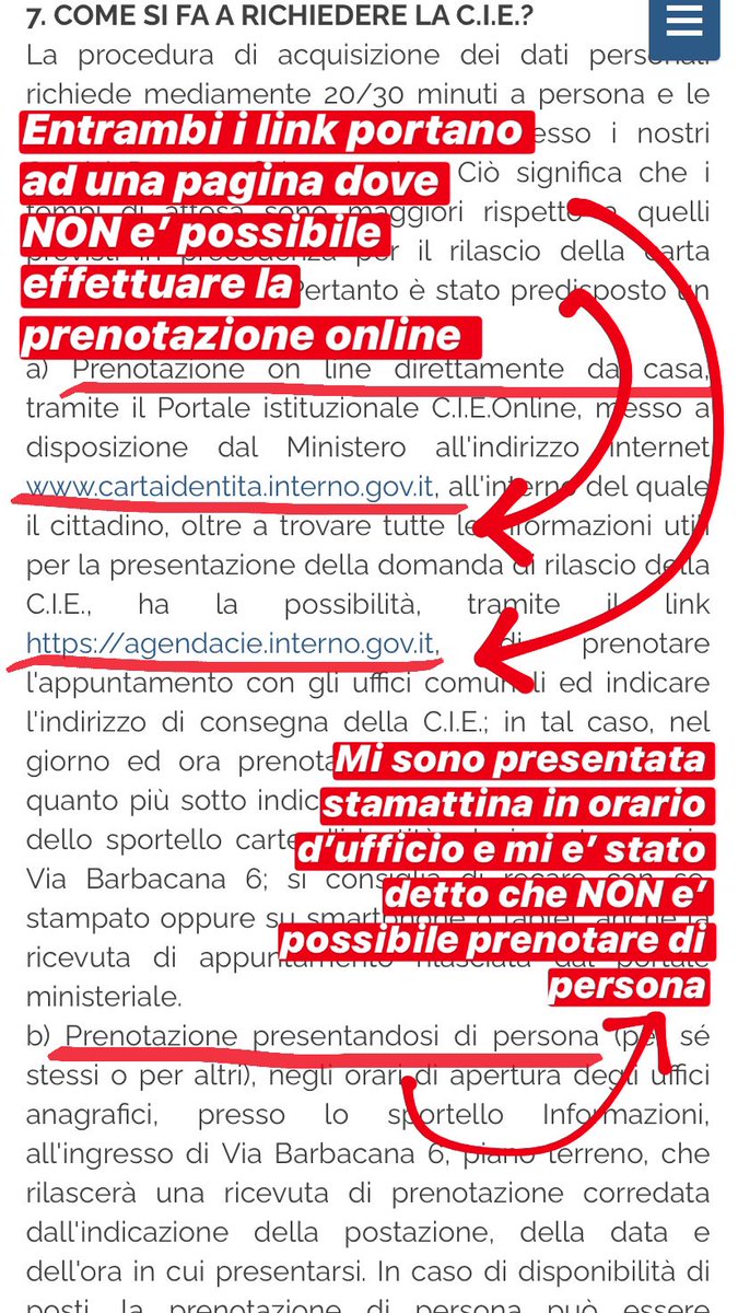 Cris_Perrone's tweet photo. @comunebra qualcuno mi può spiegare come posso prenotare un’appuntamento per il rinnovo della carta d’identità quando mi e’ impossibile: A) prenotare online B) prenotare telefonicamente C) prenotare di persona. Ho provato tutte e 3 (foto) https://t.co/02rezjSqoX