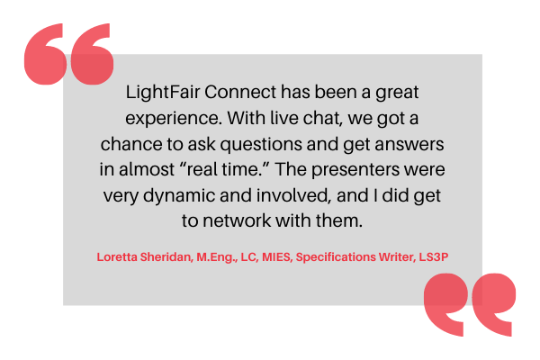 lightbuildingna's tweet photo. Who checked off CE credits and networked with some amazing speakers this week? #lightfairconnect #virtualconference #lighting #CEUs #LC #lightfair https://t.co/ubBvwqscnP