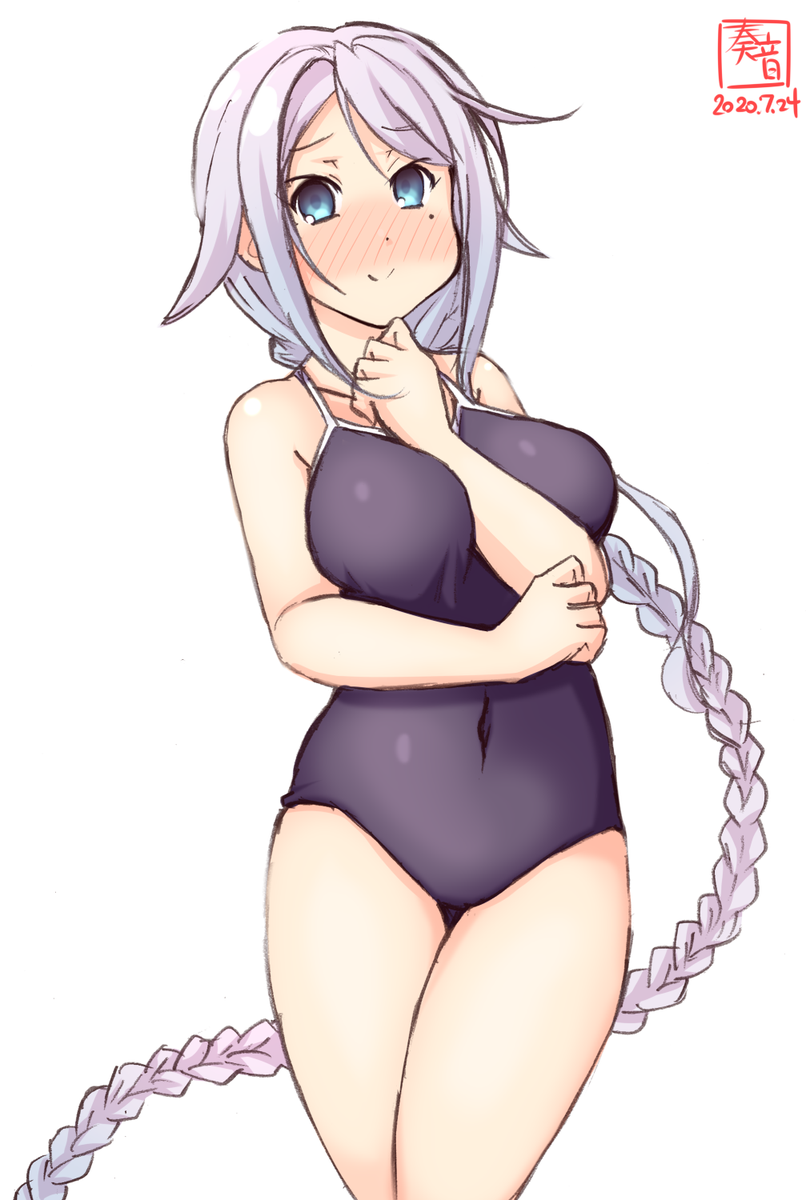 海風(艦これ) 「「あ、艦橋ですか? 
 はい、一応海風型としては…あぁ、ごめんなさい。
 改白露」|奏音＠ダブルおさげ推進委員会のイラスト
