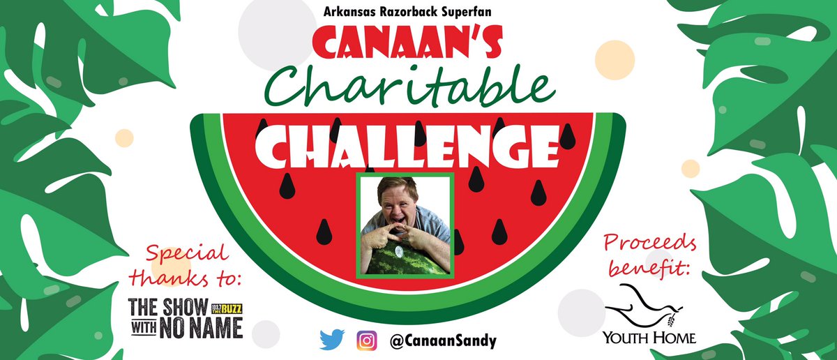 YouthHomeInc's tweet photo. #Razorback Superfan @CanaanSandy wants to deliver a #CAVECITYWATERMELON to you! Donate to @YouthHomeInc today to be entered for the drawing plus some sweet price packages! Stay tuned to @1037TheBuzz for the drawing on August 7th! https://t.co/Yy34hx4Bbe https://t.co/63HoV1S0F2
