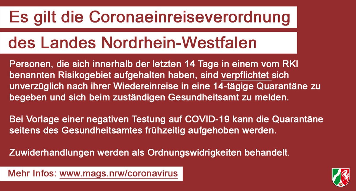MAGS_NRW's tweet photo. Das Land #NRW richtet #Corona-Testzentren an nordrhein-westfälischen Flughäfen ein: Flugreisende aus Risikogebieten können sich in #Düsseldorf, #Köln/#Bonn, #Dortmund, #Münster/#Osnabrück kostenlos testen lassen

Mehr Infos ➡️https://t.co/tAHfQmuSub https://t.co/aEX1Bu1tDr