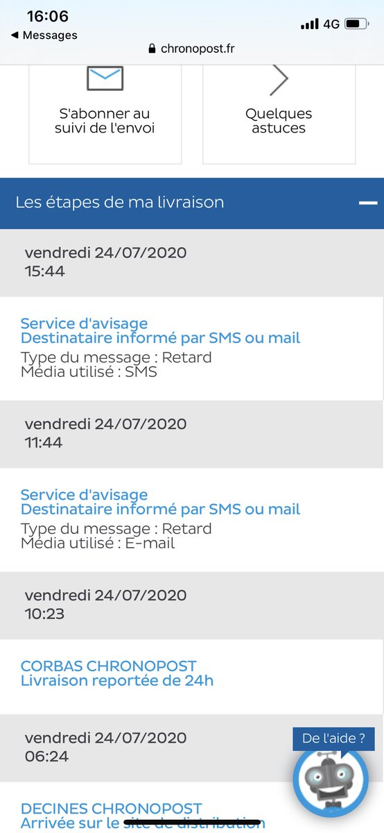 tperr0780's tweet photo. Bravo #Chronopost pour autant d’efficacité... faire 3x le tour de Lyon sans jamais arriver à me livrer... je suis sans voix 😶 https://t.co/4X8BXYjXZ8
