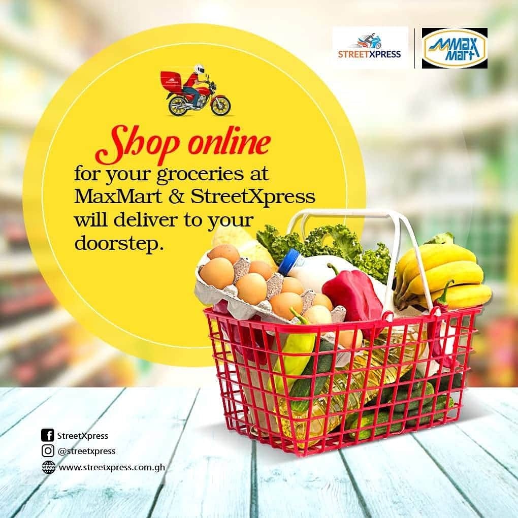 StreetXpress's tweet photo. It's weekend! Shop online for your groceries and household items from #MaxMart, and #StreetXpress will deliver right to your doorstep. #StaySafe #shoponlinenow #deliveryservicesgh https://t.co/UdZ1WMiDWv