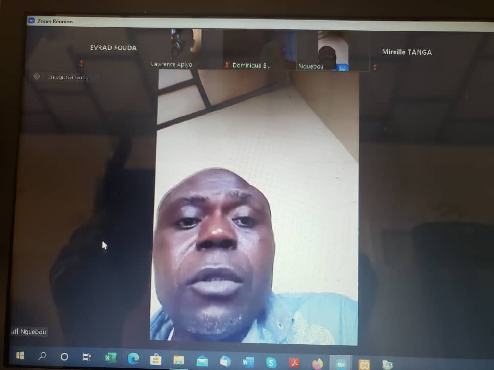 AssoalCameroun's tweet photo. zoom meeting this morning between ASSOAL, RNHC and Grassroots trust on the organization of regional sessions of the People's Court against evictions in Africa as part of the activities of the African network of residents' organizations https://t.co/aO6IGU78V1