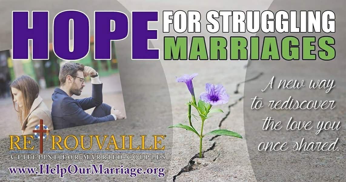 StAlphonsus_BR's tweet photo. Life can be difficult, and so can marriage. Retrouvaille offers hope for a better relationship. The next Retrouvaille Weekend in the Diocese of Baton Rouge will be September 11-13. (All COVID-19 precautions will be in place). Visit our website: https://t.co/tEoAdiqPJl. https://t.co/XZBZnDQvLZ