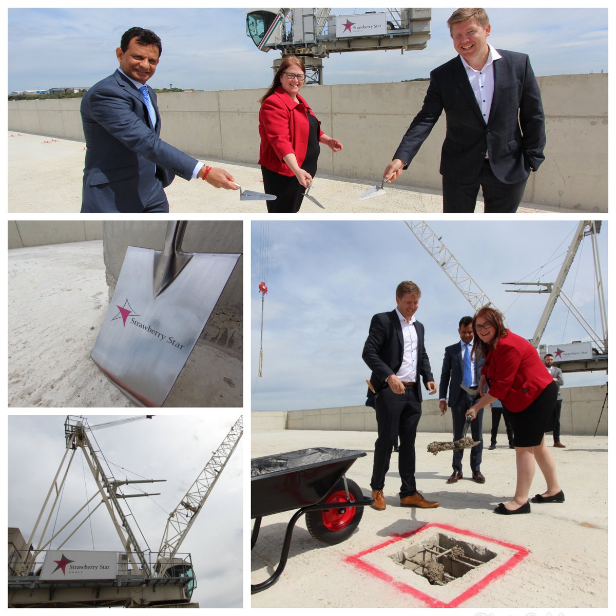 strawberrystarg's tweet photo. Topping-out ceremony marks major progress at 1st phase of #Lu2on, multiple award-winning £280 million mixed-use development in Luton! Santhosh Gowda, our Chairman, Rachel Hopkins, MP, Luton South &amp; Tom Neylon of @JJRhatigan at ceremony #Thankyou @lutoncouncil @FlanLawArch @GT_Law https://t.co/en01EjqXe6