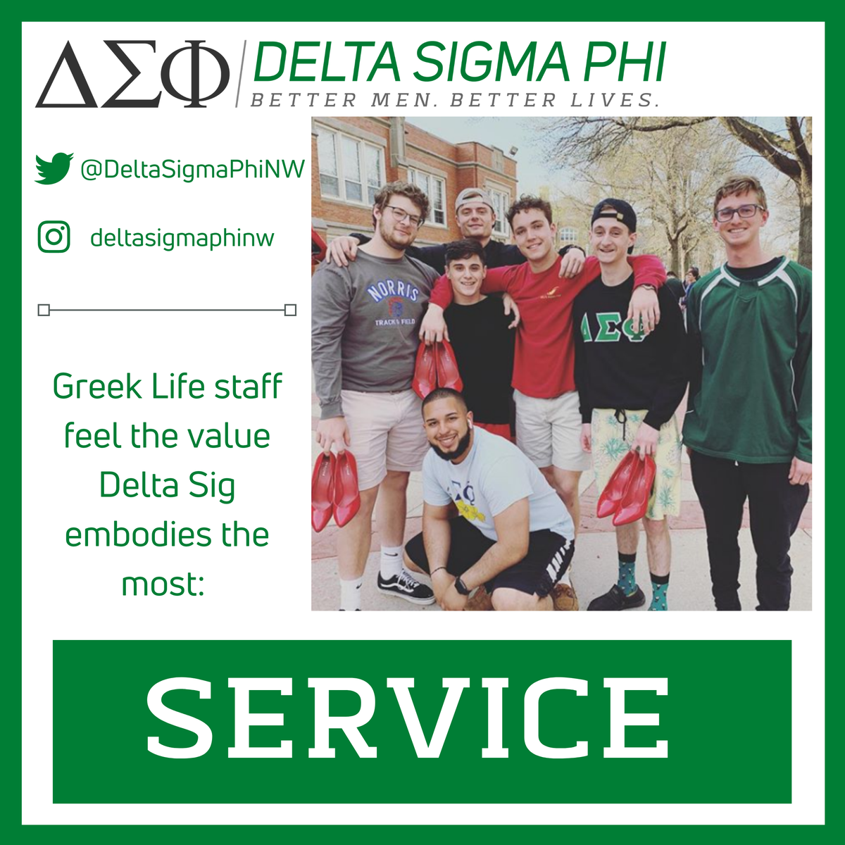 NW_FSL's tweet photo. The Sweetheart Dance the men of @DeltaSigmaPhiNW host at a local assisted living home every Valentine's Day is just one of the ways that the @NWMOSTATE Delta Sigs embody the value of #service in our @NW_IFC  community. @DeltaSigmaPhiHQ #BeNWGreek https://t.co/sHwCBpCRN9
