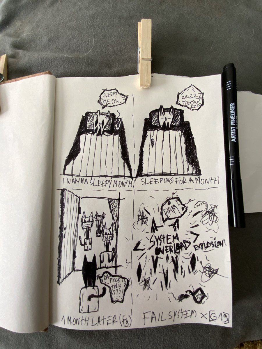 michisaboss's tweet photo. Little #sketch #comic in the #sketchbook meowwwww #cat #art https://t.co/TTXjRQHTOe